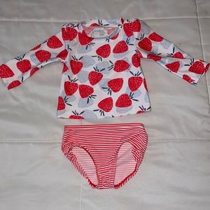 6 months girls rash guard top and bikini bottom